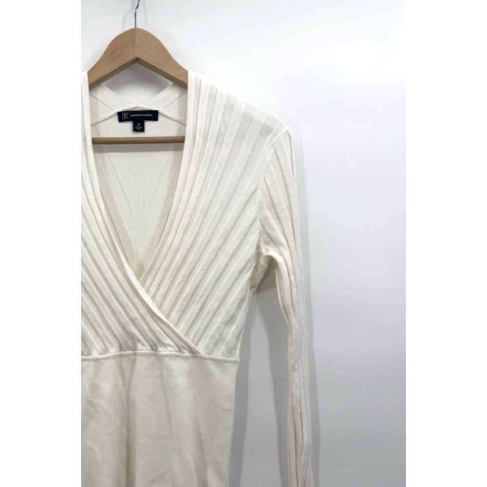 Y2K INC Womens Medium Babydoll Sweater V-Neck Faux Wrap Cottagecore Preppy Retro